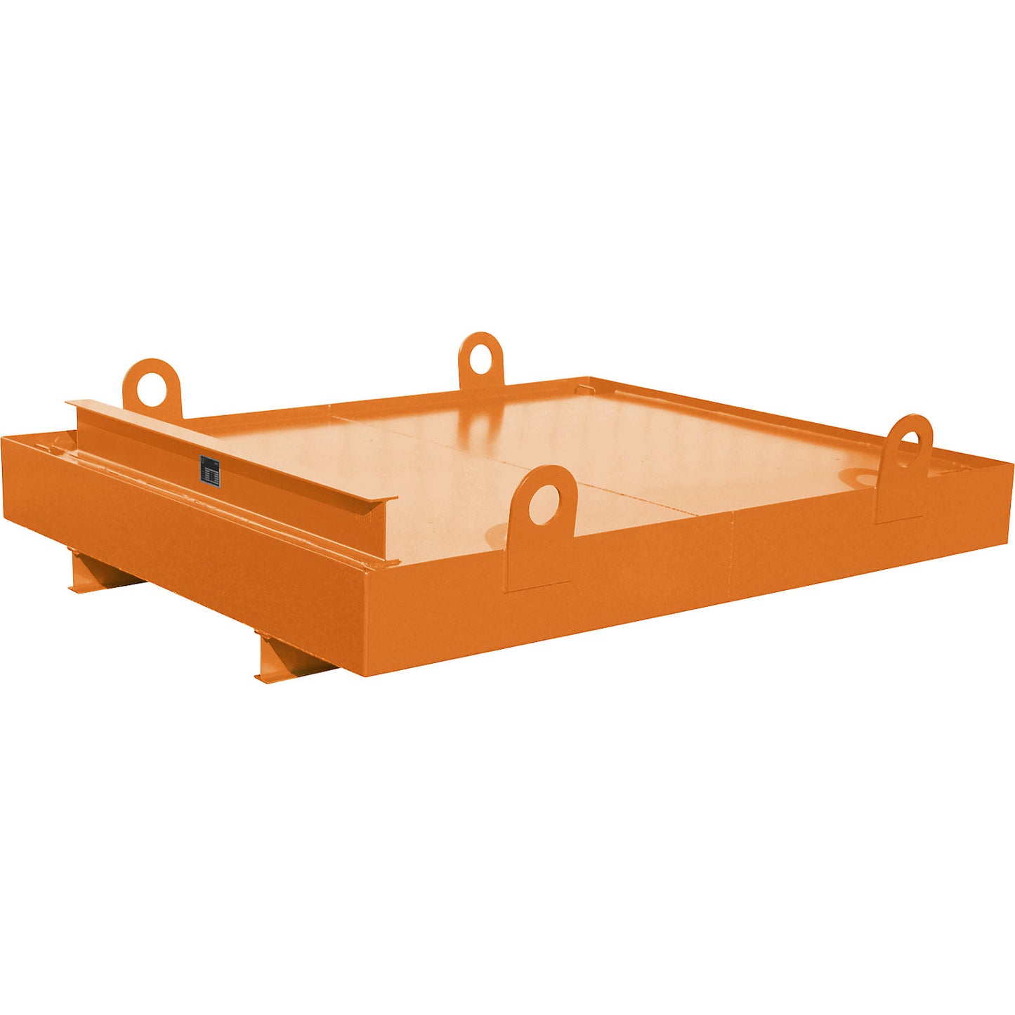 Sump tray for skip trailer, for skip trailers, sump capacity 850 l, orange.