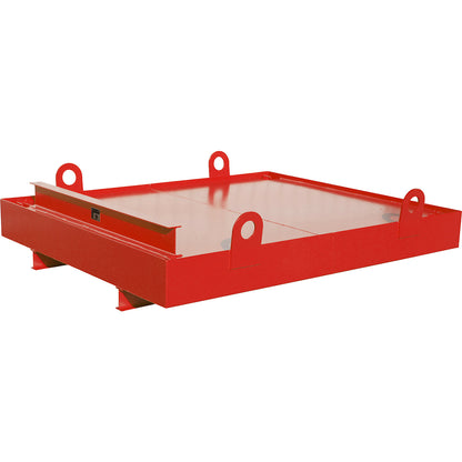 Sump tray for skip trailer, for skip trailers, sump capacity 850 l, red.