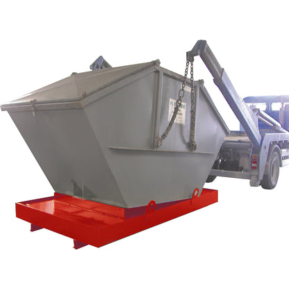 Sump tray for skip trailer, for skip trailers, sump capacity 850 l, red.