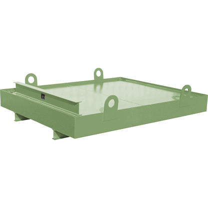 Sump tray for skip trailer, for skip trailers, sump capacity 850 l, green.