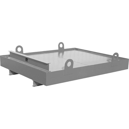 Sump tray for skip trailer, for skip trailers, sump capacity 850 l, grey.