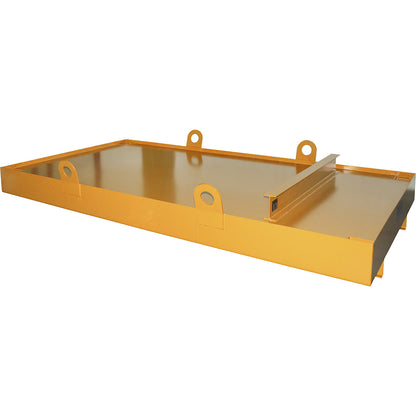 Sump tray for skip trailer, for skip trailers, sump capacity 1222 l, orange.