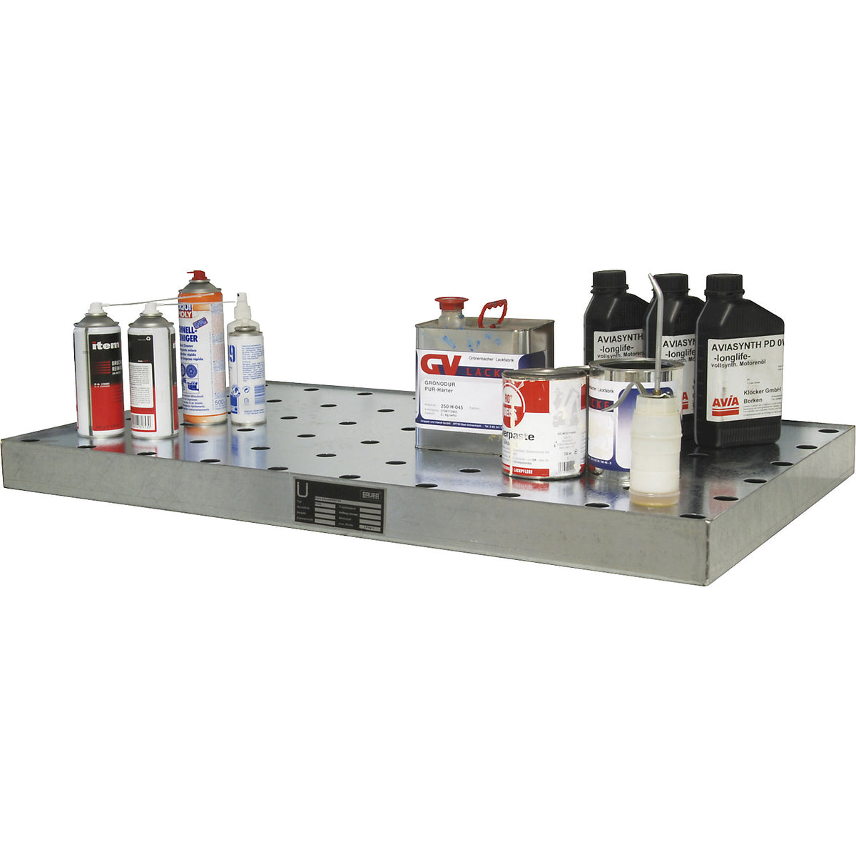 Stainless steel small container sump, with certification, 30 l, LxWxH 1390 x 600 x 60 mm.