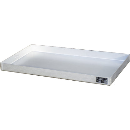 Stainless steel small container sump, with certification, 28 l, LxWxH 1000 x 600 x 70 mm.