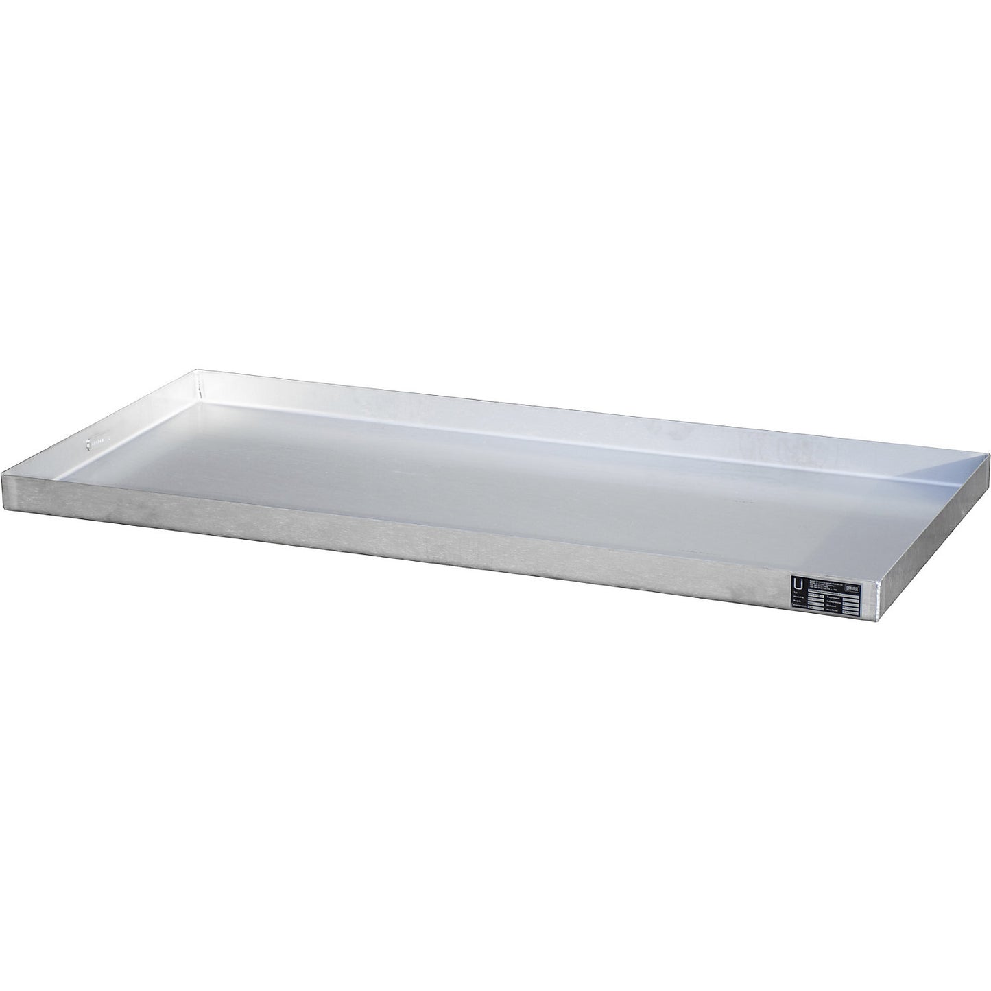 Stainless steel small container sump, with certification, 30 l, LxWxH 1390 x 600 x 60 mm.