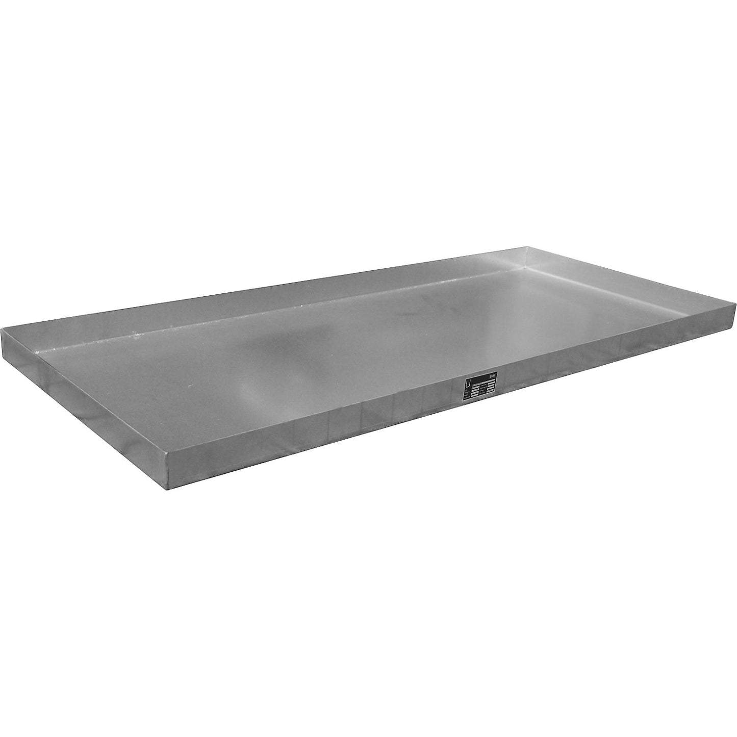 Stainless steel small container sump, with certification, 30 l, LxWxH 1390 x 600 x 60 mm.
