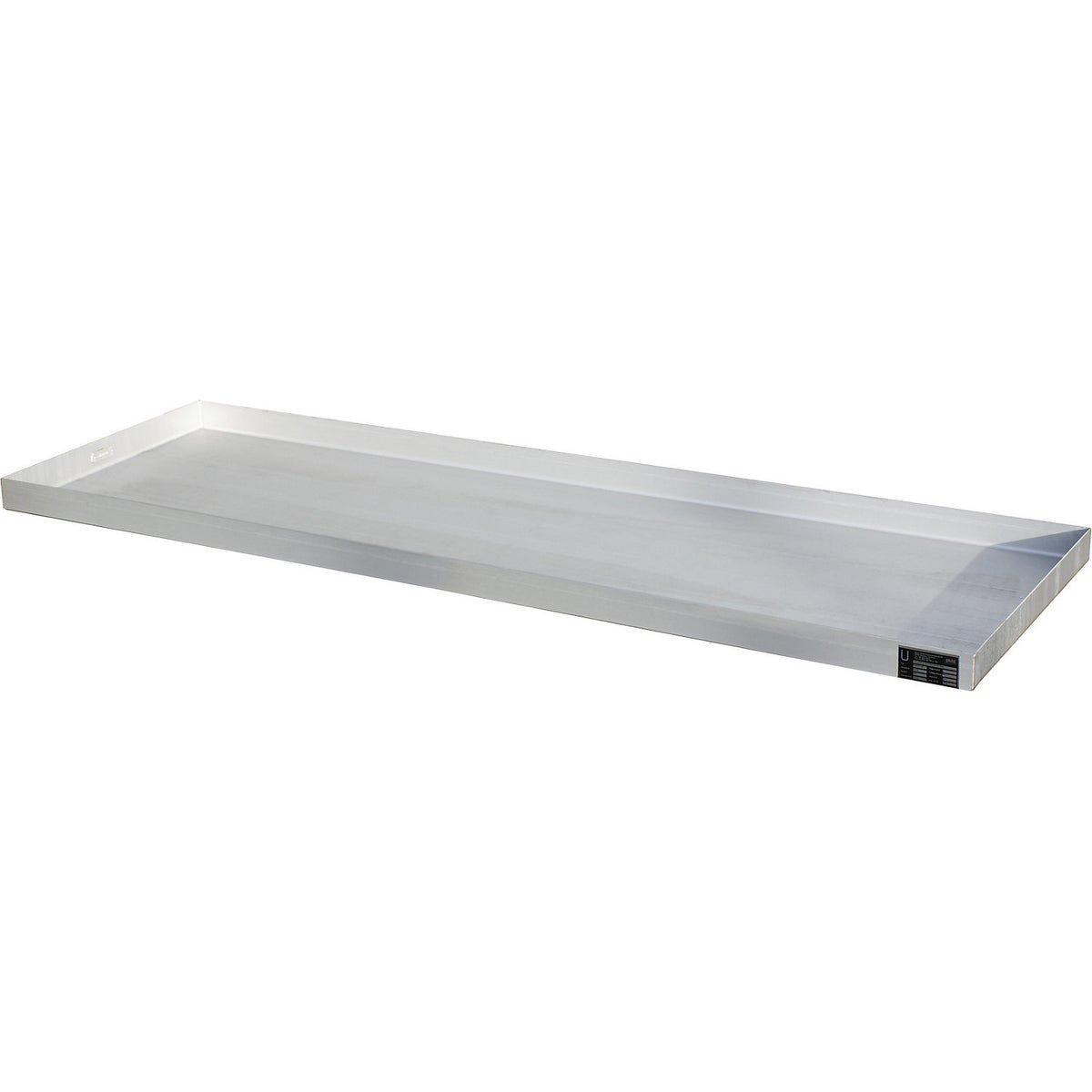 Stainless steel small container sump, with certification, 40 l, LxWxH 1850 x 600 x 60 mm.