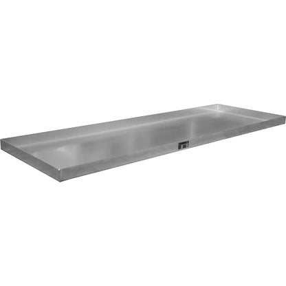 Stainless steel small container sump, with certification, 40 l, LxWxH 1850 x 600 x 60 mm.