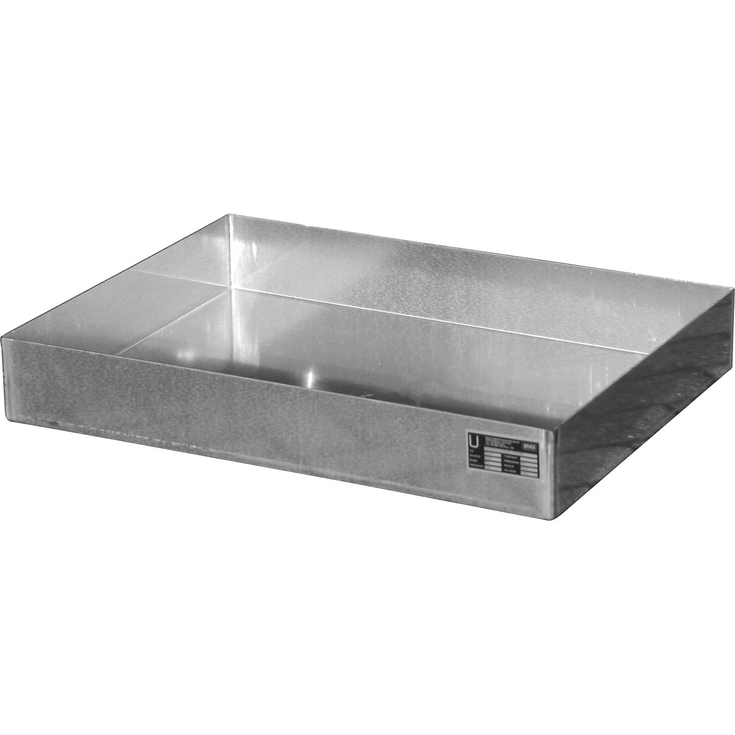 Stainless steel pallet tray, for small containers, 46 l, LxWxH 800 x 600 x 120 mm.