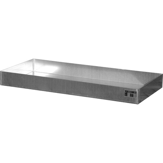Stainless steel pallet tray, for small containers, 69 l, LxWxH 1200 x 600 x 120 mm.