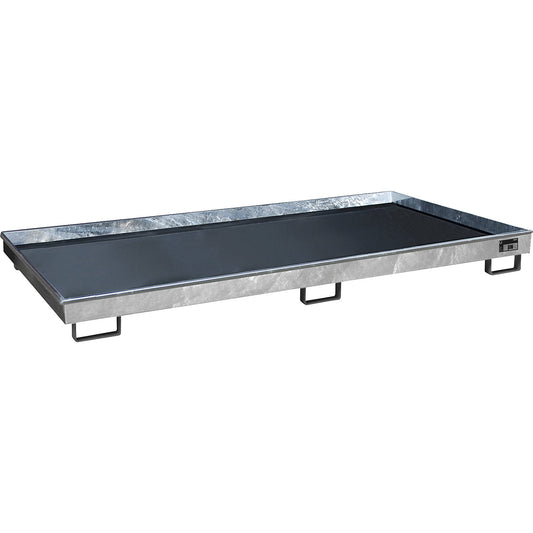 Base sump tray with PE insert, PE insert, 240 l, 2665 x 1315 x 210 mm, zinc plated.