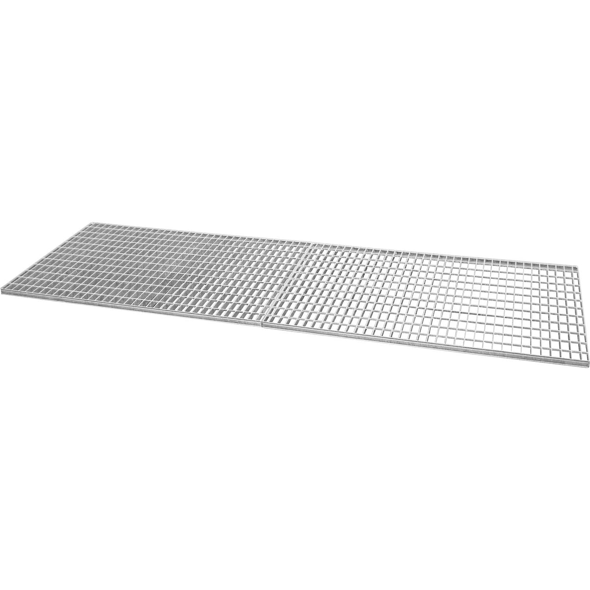 Grate, for sump trays for 200 l drums, stainless steel, LxWxH 2400 x 800 x 250 mm.