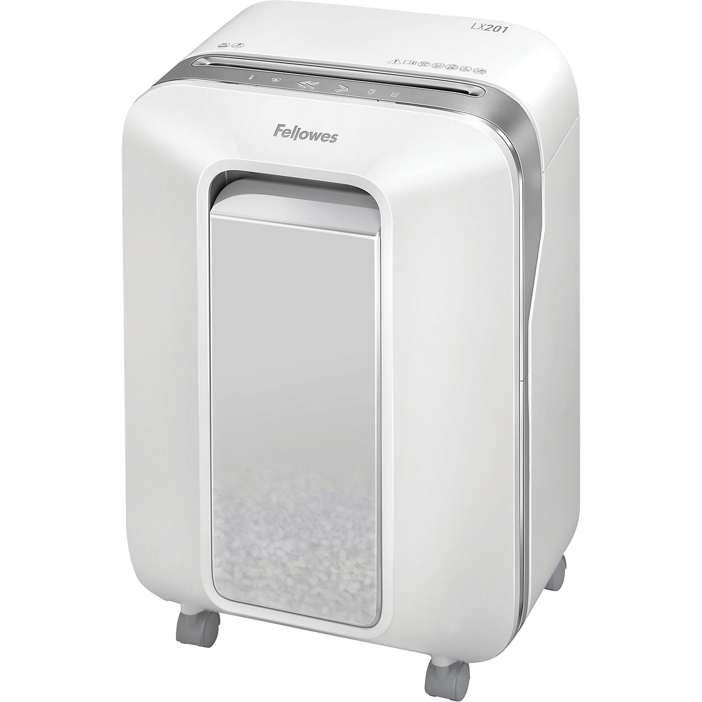 LX201 document shredder, particles 2 x 12 mm, 11 sheets, white.