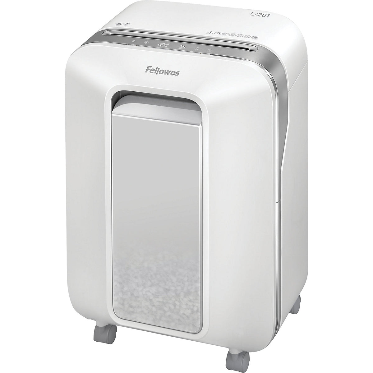 LX201 document shredder, particles 2 x 12 mm, 11 sheets, white.