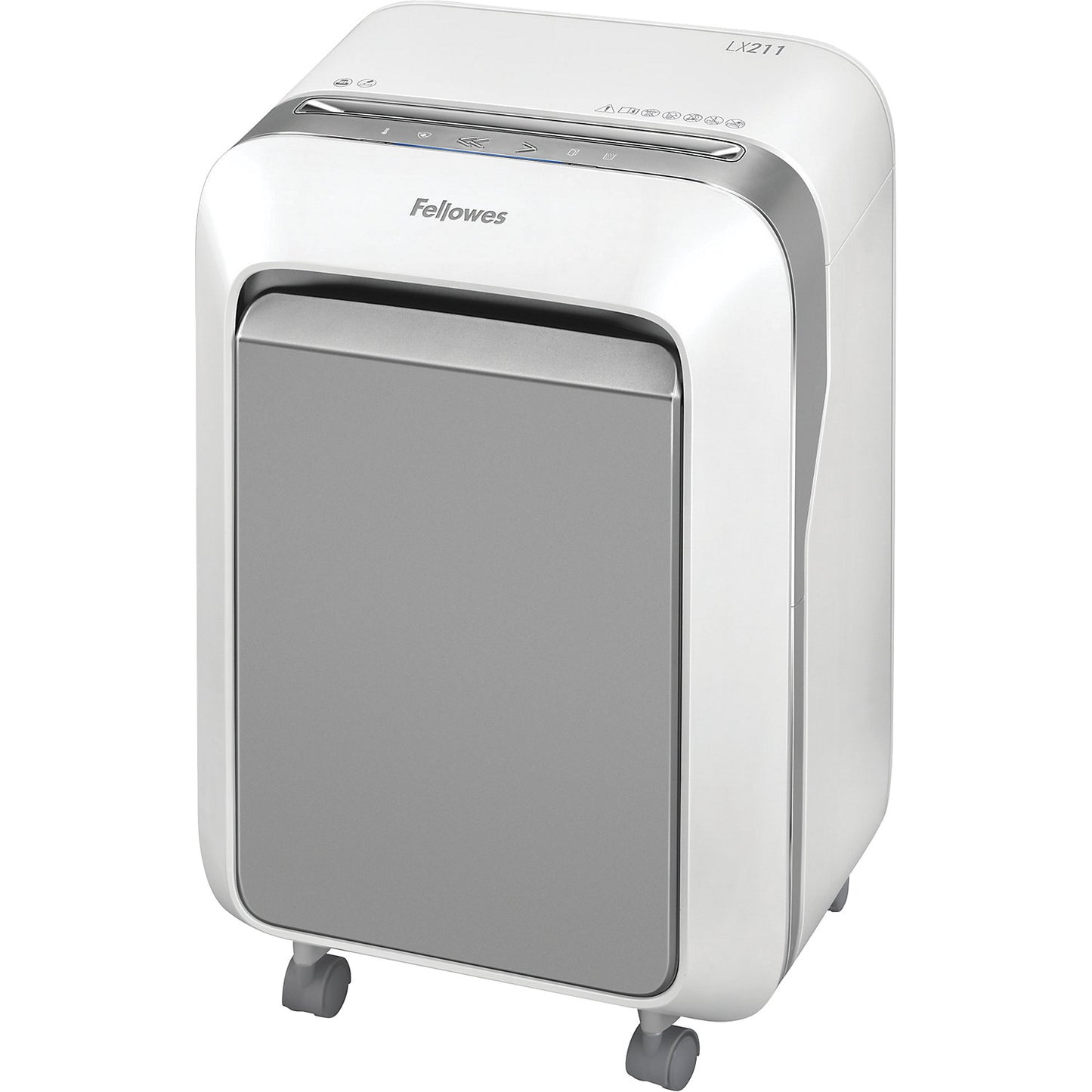 LX211 document shredder, particles 2 x 12 mm, 14 sheets, white.