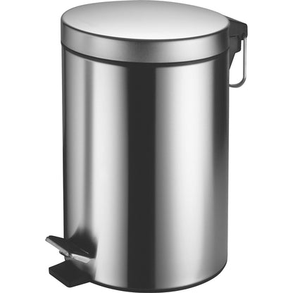 Cosmetic waste pedal bin made of steel, capacity 5 l, HxWxD 320 x 210 x 280 mm, brushed.