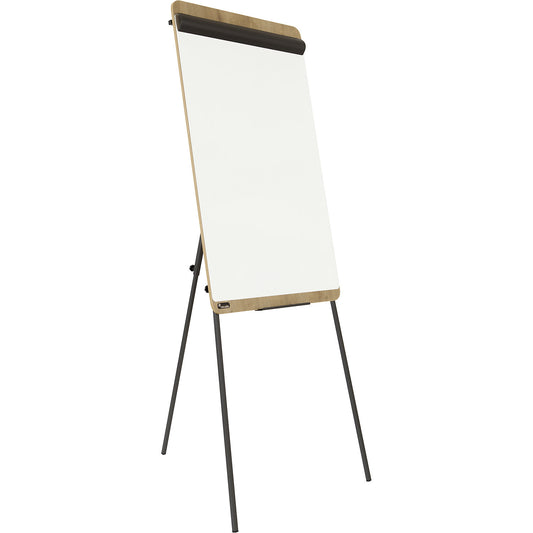 NATURAL flip-chart, HxW 1950 x 690 mm, frame with wood finish, three-legged.