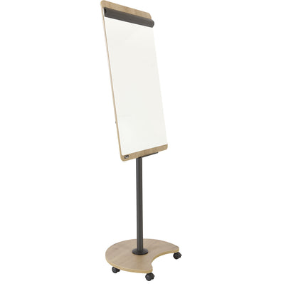 NATURAL flip-chart, mobile, HxWxD 2000 x 690 x 620 mm, frame with wood finish, with castors.