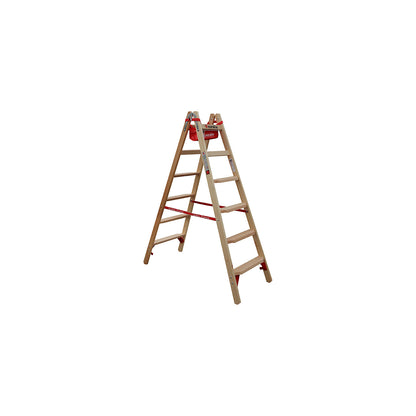 Wooden step ladder with comfort steps, double sided access, 2 x 6 steps.