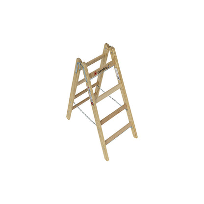 Wooden rung ladder, with bucket hook, 2 x 4 rungs.