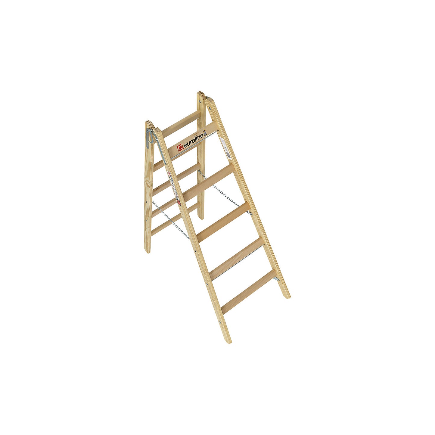 Wooden rung ladder, with bucket hook, 2 x 5 rungs.