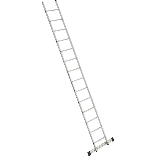 Lean to rung ladder, width 410 mm, 14 rungs with beam.