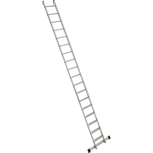 Lean to step ladder, width 380 mm, 18 steps with beam.