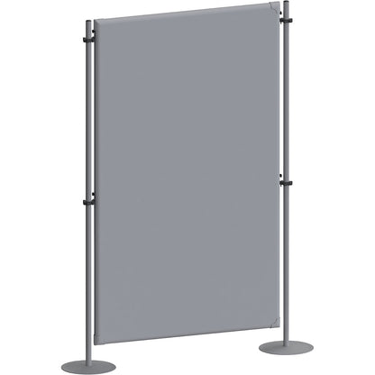 Acoustic partition, fabric, standard unit, WxD 1000 x 280 mm, grey.