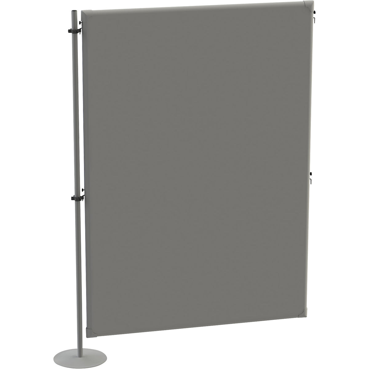 Acoustic partition, fabric, extension unit, WxD 1200 x 280 mm, grey.