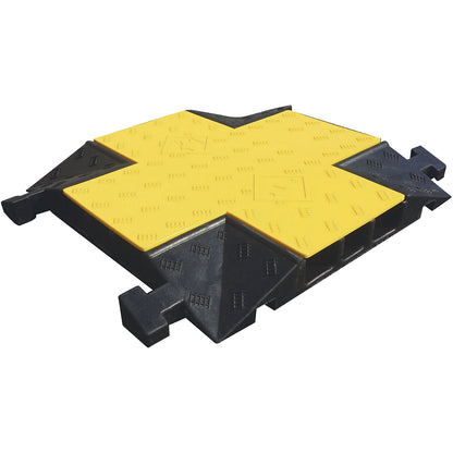 Cable bridge, height 75 mm, crossing element, black / yellow.