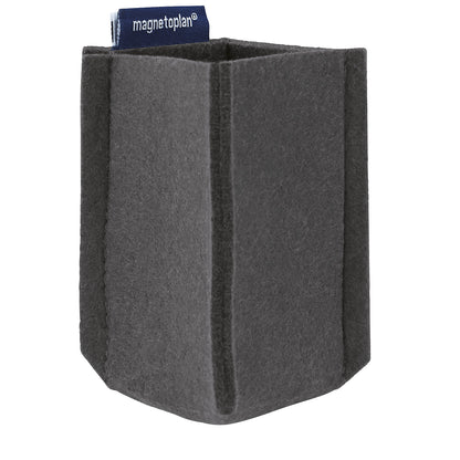 magnetoTray pencil pot, SMALL, HxWxD 100 x 60 x 60 mm, grey.