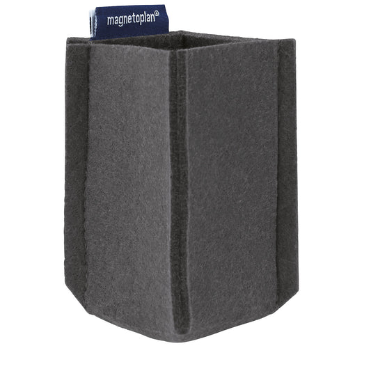 magnetoTray pencil pot, SMALL, HxWxD 100 x 60 x 60 mm, grey.