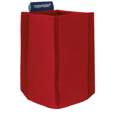 magnetoTray pencil pot, SMALL, HxWxD 100 x 60 x 60 mm, red.