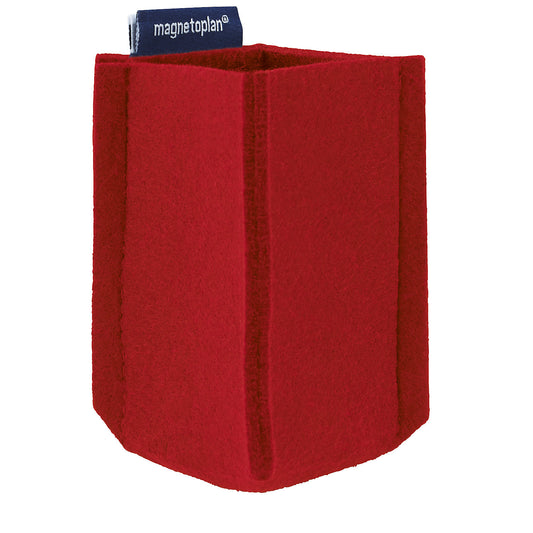 magnetoTray pencil pot, SMALL, HxWxD 100 x 60 x 60 mm, red.