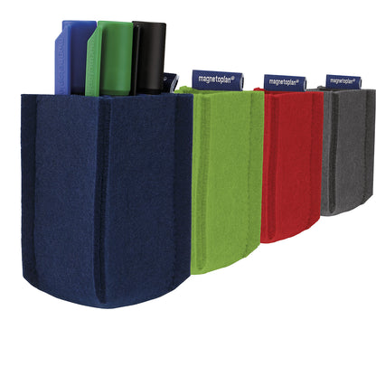 magnetoTray pencil pot, SMALL, HxWxD 100 x 60 x 60 mm, grey.