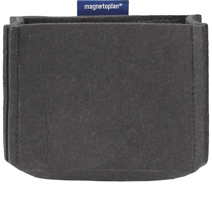 magnetoTray pencil pot, MEDIUM, HxWxD 100 x 130 x 60 mm, grey.