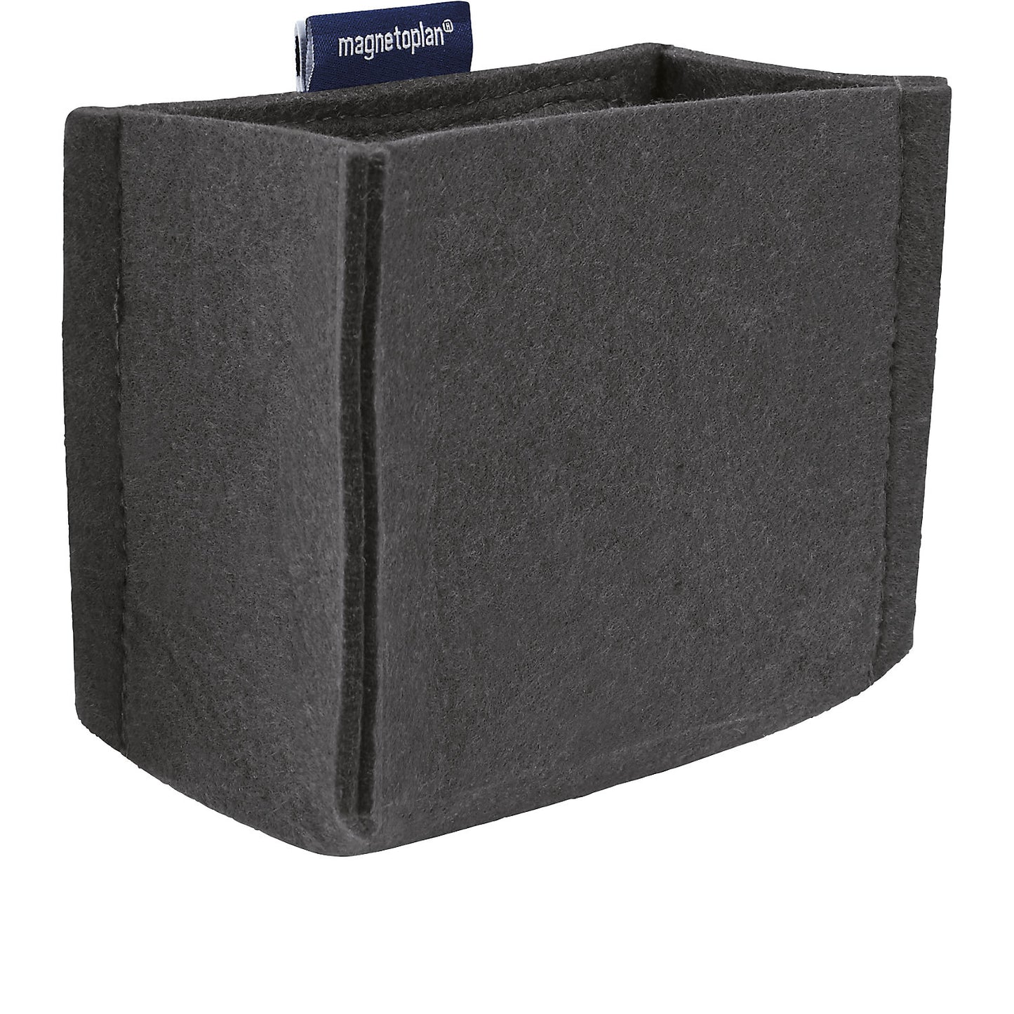 magnetoTray pencil pot, MEDIUM, HxWxD 100 x 130 x 60 mm, grey.