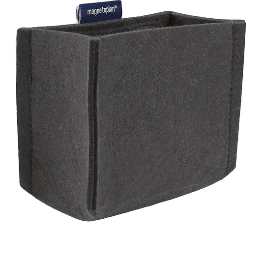magnetoTray pencil pot, MEDIUM, HxWxD 100 x 130 x 60 mm, grey.