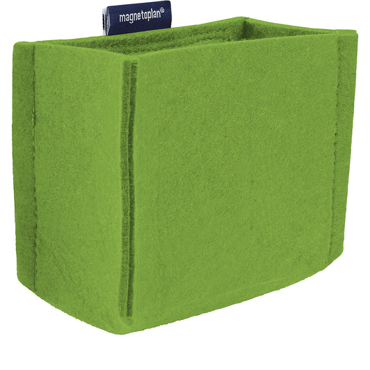 magnetoTray pencil pot, MEDIUM, HxWxD 100 x 130 x 60 mm, green.