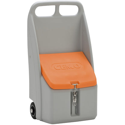 Go-Box salt spreader, capacity 70 l, LxWxH 590 x 390 x 1070 mm, grey/orange.