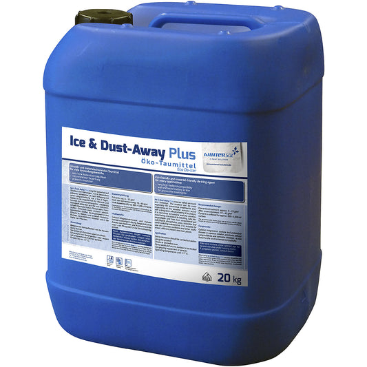 Eco-friendly liquid de-icing agent, de-icing effective down to -17 °C, pack, 20 kg canister, pack of 36.