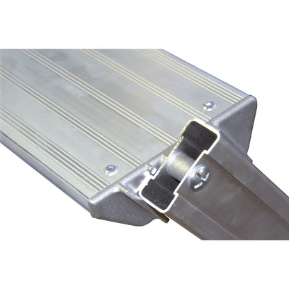 Mobile aluminium platform stairs, folding, with ribbed aluminium steps, 11 steps incl. platform.