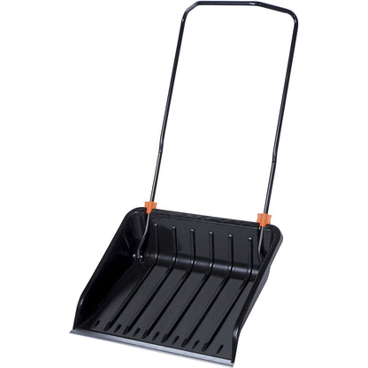 Sled shovel, LxWxH 1352 x 745 x 613 mm, with aluminium edge, black.