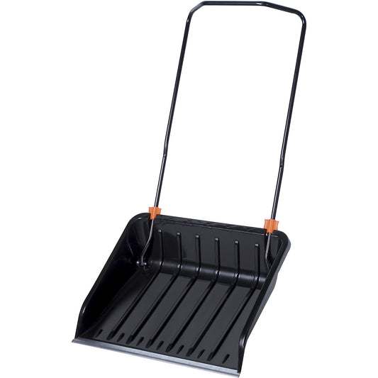 Sled shovel, LxWxH 1352 x 745 x 613 mm, with aluminium edge, black.