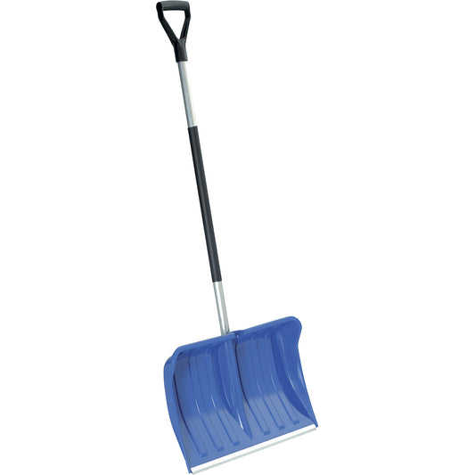 Snow shovel, LxW 1450 x 550 mm, with aluminium edge, blue.