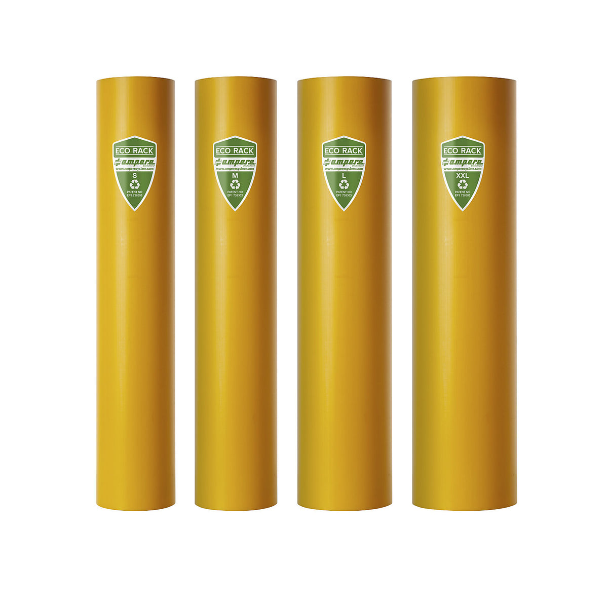 Impact protection for pallet racking, made of recycled plastic, upright frame width 110 - 130 mm.