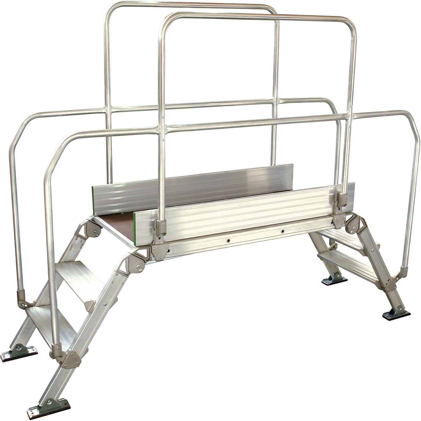 Aluminium ladder bridging, overall max. load 200 kg, 3 steps, platform 1200 x 530 mm.
