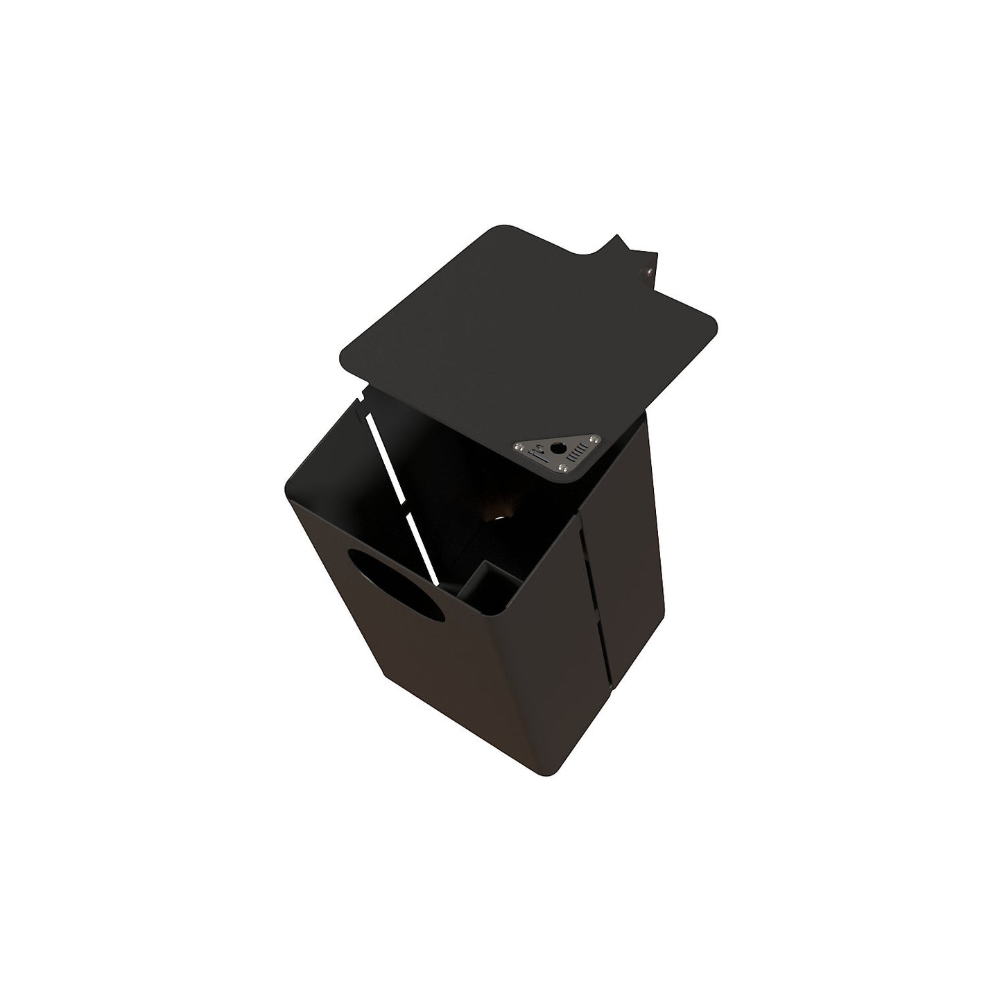 Outdoor waste collector with ashtray, capacity 35 l, HxWxD 537 x 325 x 388 mm, iron glimmer.
