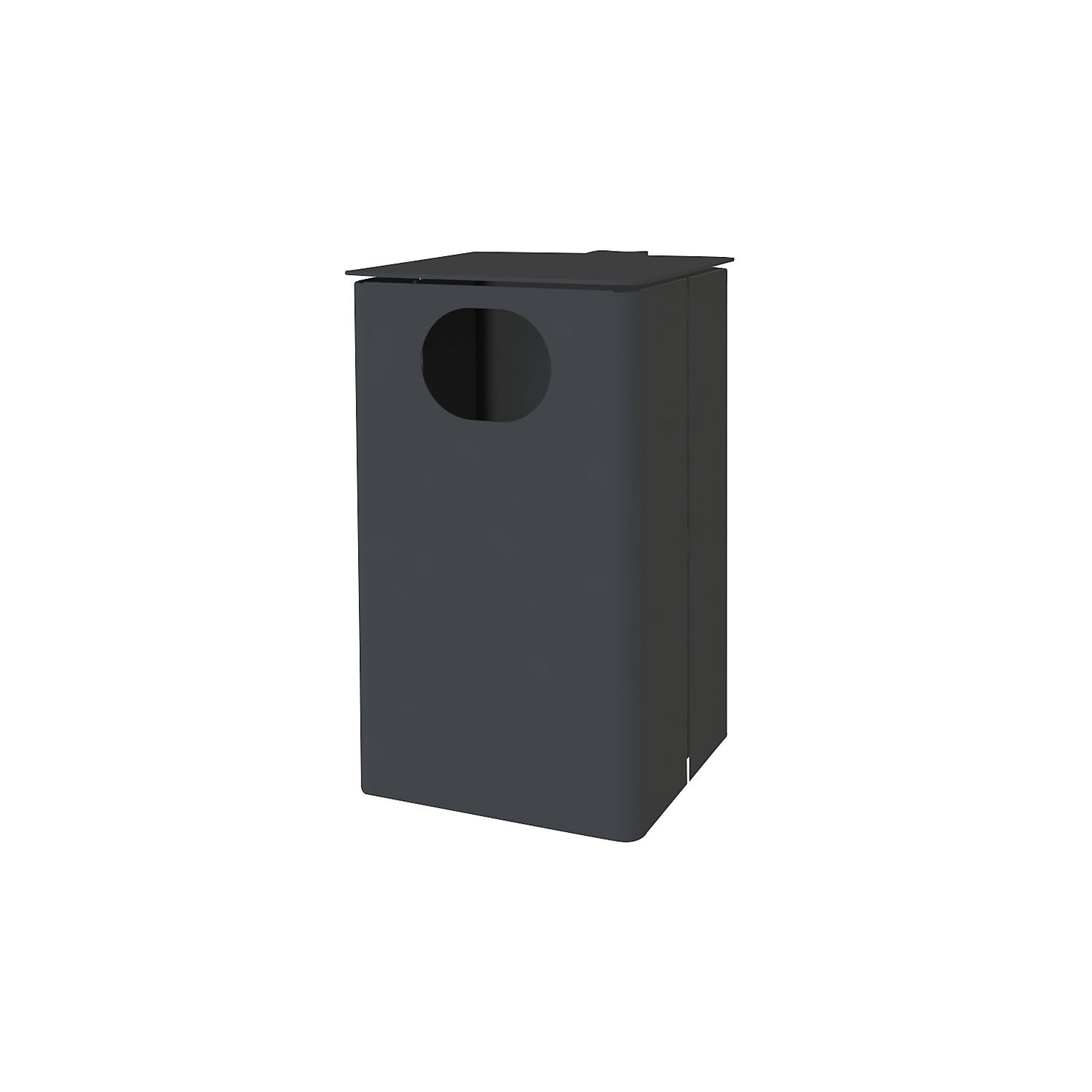 Outdoor waste collector, capacity 35 l, HxWxD 537 x 325 x 388 mm, iron glimmer.