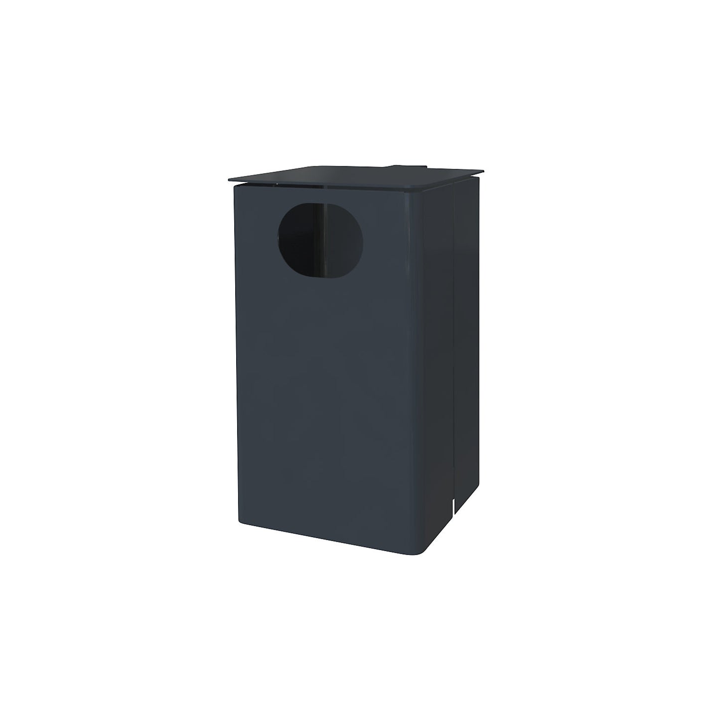 Outdoor waste collector, capacity 35 l, HxWxD 537 x 325 x 388 mm, charcoal.